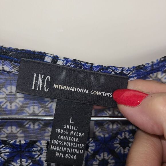 INC International Concepts Sheer Boho Blouse. **No Cami - Picture 4 of 10
